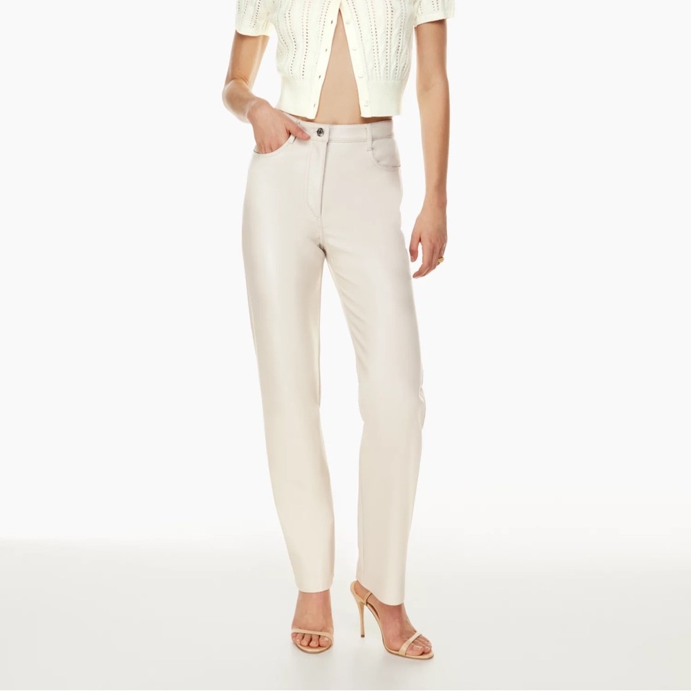 ARITZIA Melina Cream Leather Pants